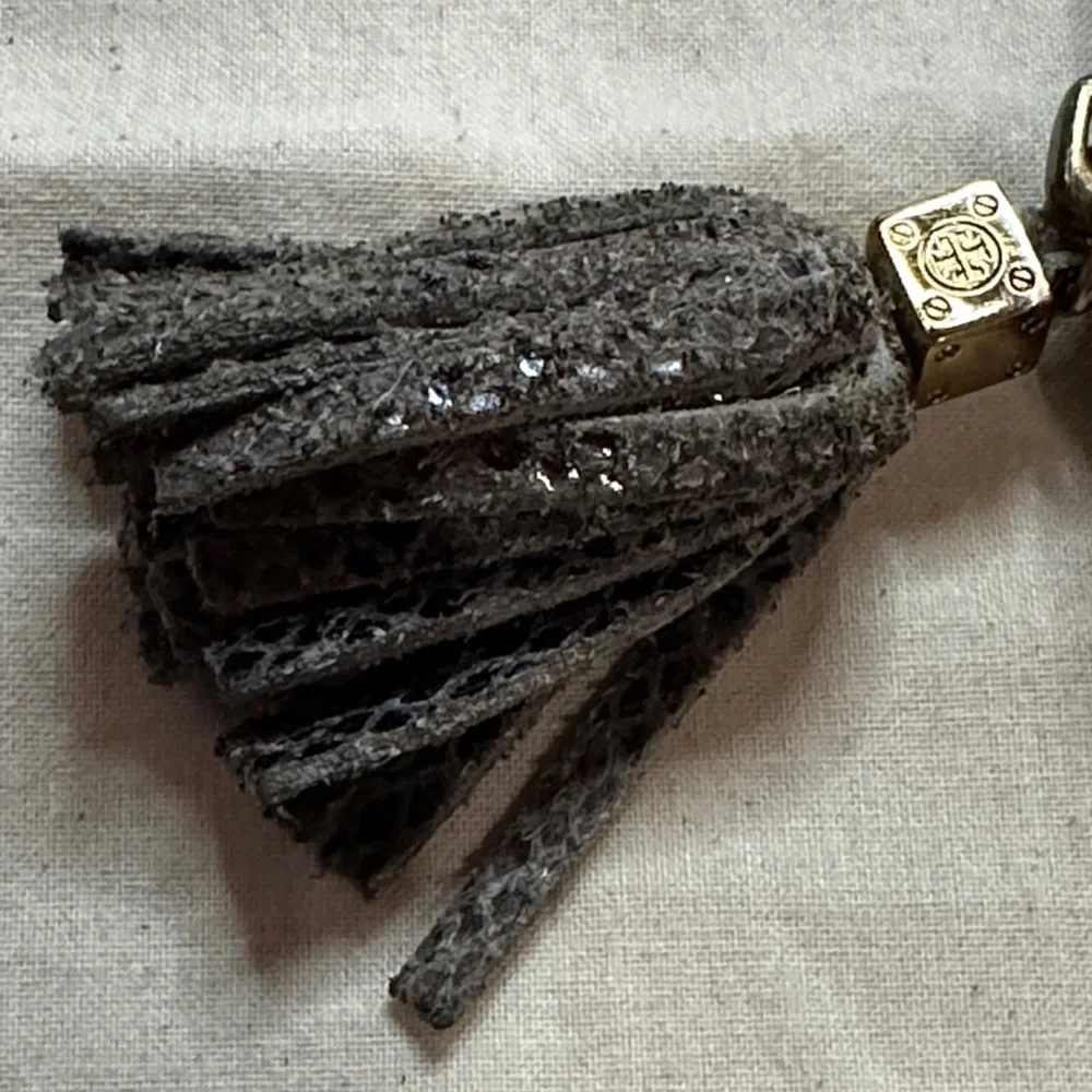 Tory Burch Charcoal Snake Print Wallet with New Tory Burch Dustbag